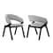 Armen Living Talulah Gray Fabric and Black Veneer Dining Side Chairs, PK2 LCTASIGRBL - alternate 1